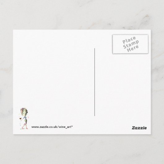 Wijn een beetje - je zult je beter voelen! Funny W Briefkaart (Achterkant)