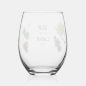 Wijn een beetje lachen veel grappig wijnglas zonder voet (Achterkant)