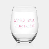 Wijn een beetje lachen veel grappig wijnglas zonder voet (Voorkant)