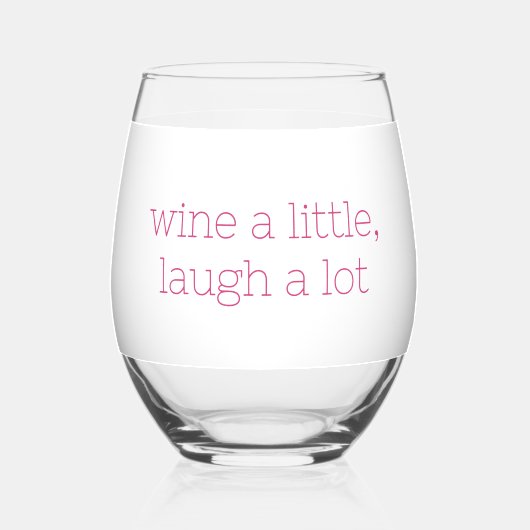 Wijn een beetje lachen veel grappig wijnglas zonder voet (Voorkant)