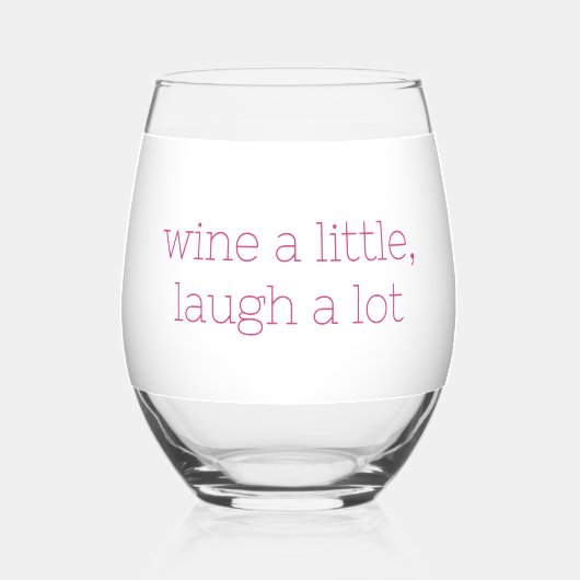 Wijn een beetje lachen veel grappig wijnglas zonder voet (Achterkant)