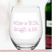 Wijn een beetje lachen veel grappig wijnglas zonder voet