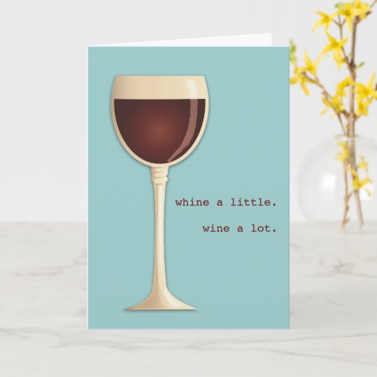 Wijn een beetje, wijn veel Happy Birthday Kaart (Gele Bloem)