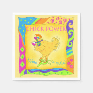 Wijn een kleine Chick Power Custom Yellow Servet