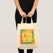 Wijn een kleine Chick Power Custom Yellow Tote Bag (Voorkant (product))