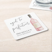 Wijn eenvoudig leeftijd tot perfectie Verjaardag Kartonnen Onderzetters (Schuin)