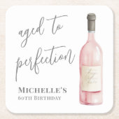 Wijn eenvoudig leeftijd tot perfectie Verjaardag Kartonnen Onderzetters (Voorkant)