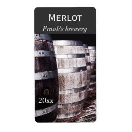 Wijn eiken vaten wijnmakerij fles label