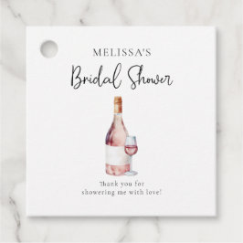 Wijn Elegante Waterverf Roze Roze Bruiloft Bedankjes Labels