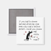 Wijn elke dag of $1 miljoen? Grappig citaat Magneet (Voorkant / Achterkant)