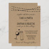 Wijn- en beertoast Theme Weddenschap Kaart (Voorkant / Achterkant)