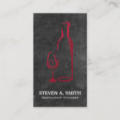 Wijn en beker en leisteen Visitekaartje (Voorkant)