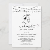 Wijn en bier juichen voor een jaarlijkse reünie kaart (Voorkant)