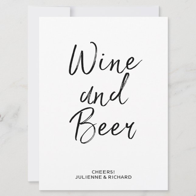 Wijn- en bierbord | Stijlvol handlettertype (Voorkant)