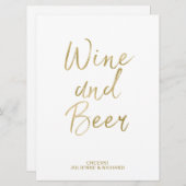 Wijn- en bierbord | Stijlvolle gouden handgeschild Kaart (Voorkant / Achterkant)