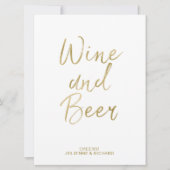 Wijn- en bierbord | Stijlvolle gouden handgeschild Kaart (Voorkant)