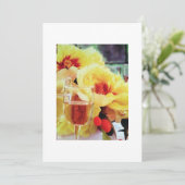 WIJN EN BLOEMEN UITNODIGING (Staand voorkant)
