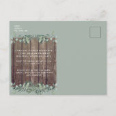 Wijn en Blush Floral Sage Photo Vrijgezellenfeest Uitnodiging Briefkaart (Achterkant)