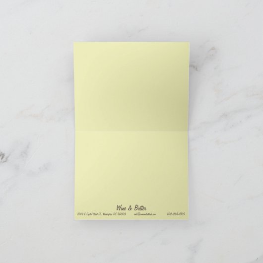 Wijn- en boter-blanco-kaart bedankkaart (Binnen)