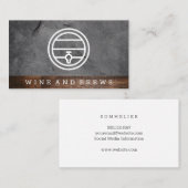 Wijn en Breien | Hout en laat Visitekaartje (Voorkant / Achterkant)