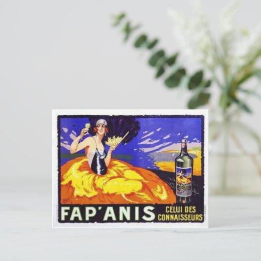  wijn en briefkaart (Staand voorkant)