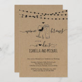 Wijn en brouwerijen nadat ik een paar bruiloft heb kaart (Voorkant / Achterkant)