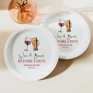 Wijn en Brouwsels Voor Ik Trouw's Oefen Dinner Papieren Bordje