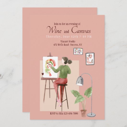 Wijn en Canvas Kaart (Voorkant / Achterkant)