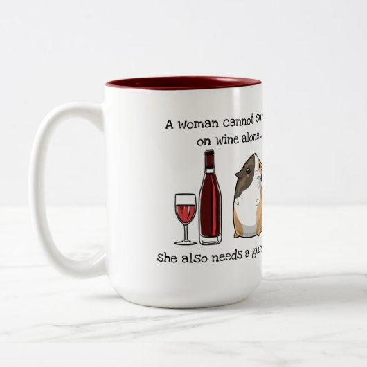 Wijn en cavia's Mok van twee tonen (Links)