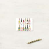 Wijn en champagneflessen post-it® notes (Op bureau)