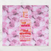 Wijn- en champagnelabels - Word Cloud Sparkling Wijnetiket (Enkel label)