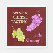 Wijn en Cheese Party drinken doen papieren servet (Voorkant)