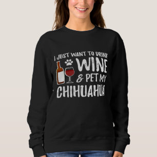 Wijn en Chihuahua T-shirt Grappige Hond Moeder of
