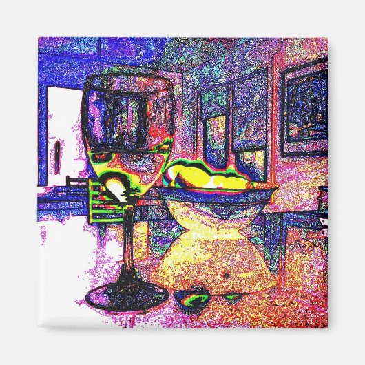 Wijn en citroenen I - Koelkast Magnet (Voorkant)