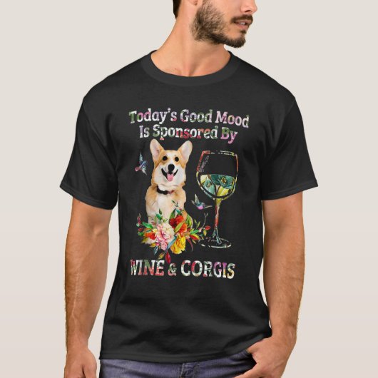 Wijn En Corgi's T-shirt (Voorkant)