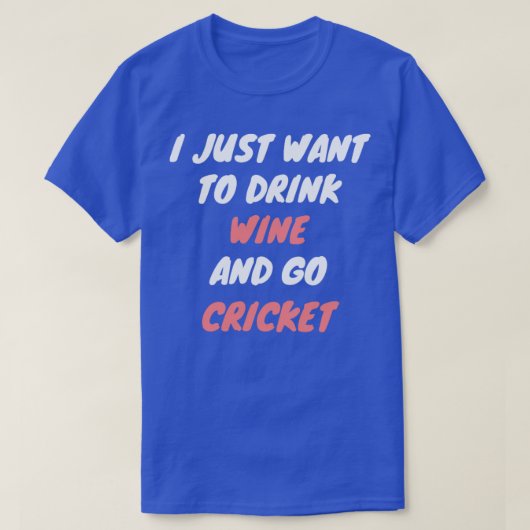 Wijn en cricket t-shirt (Design voorkant)