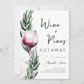 Wijn en dennen Gouden Kerst Bachelorette Weekend Kaart (Voorkant)