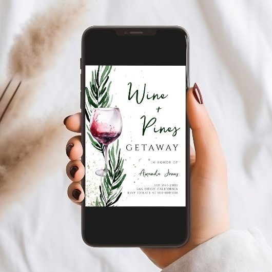 Wijn en dennen Gouden Kerst Bachelorette Weekend Kaart