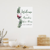 Wijn en dennen Kerstmis Bachelorette Welkom Poster (Keuken)