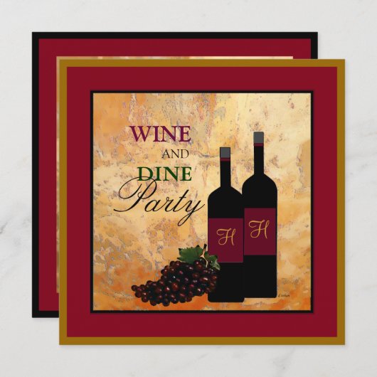 Wijn- en Dijnpartij Kaart (Voorkant / Achterkant)