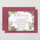 Wijn- en Dine-uitnodiging Kaart (Voorkant / Achterkant)