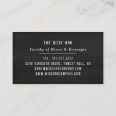 Wijn en druiven, alkbordgaren/wijnmoer visitekaartje (Achterkant)