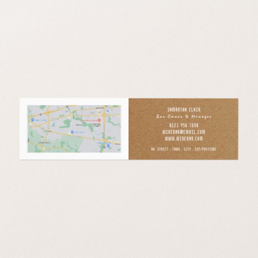 Wijn en druiven, bijtende wijnstang/wijnmoer, gede visitekaartje (Binnenkant ongevouwen)