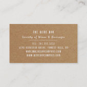 Wijn en druiven, bijtende wijnstang/wijnmoer visitekaartje (Achterkant)