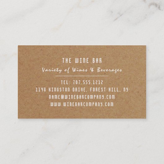 Wijn en druiven, bijtende wijnstang/wijnmoer visitekaartje (Achterkant)