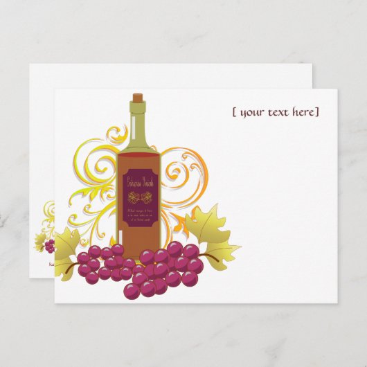 Wijn en druiven briefkaart (Voorkant / Achterkant)