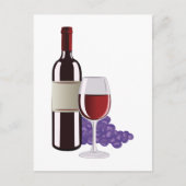 Wijn en druiven briefkaart (Voorkant)