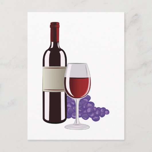 Wijn en druiven briefkaart (Voorkant)