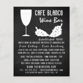 Wijn en druiven, Chalkboard Wine Bar/Winery Flyer (Voorkant)