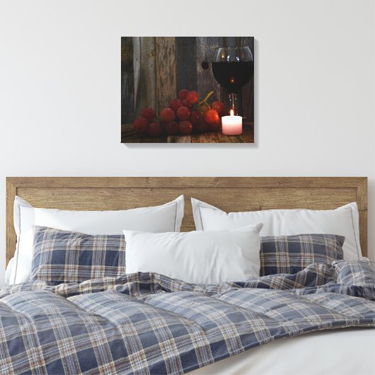 wijn en druiven gloed canvas afdruk (Insitu (Slaapkamer))